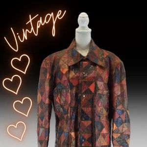 Gordon & Ferguson Co. Field and Stream leather patchwork vintage jacket